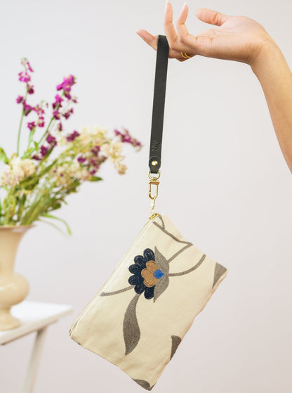 Blue Poppy Wristlet Purse by Ash & Rose