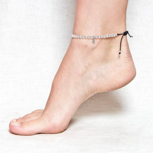 Clear Quartz Energy Anklet by Tiny Rituals