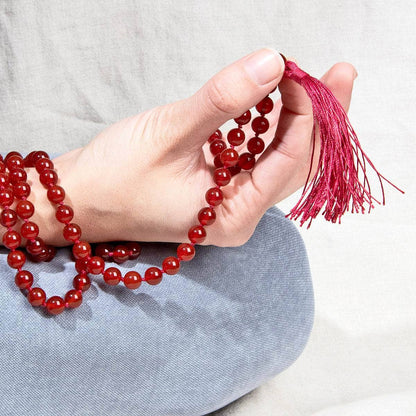 Carnelian Mala - High-Energy Gemstones by Tiny Rituals