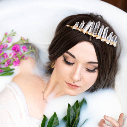 Crystal Quartz Tiara - Indie Wedding Bridal Hair Accessory by Salt and Sparkle