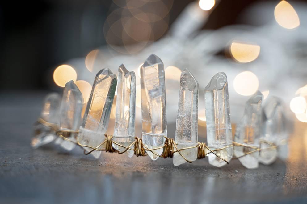 Crystal Quartz Tiara - Indie Wedding Bridal Hair Accessory by Salt and Sparkle