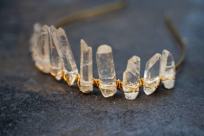 Crystal Quartz Tiara - Indie Wedding Bridal Hair Accessory by Salt and Sparkle