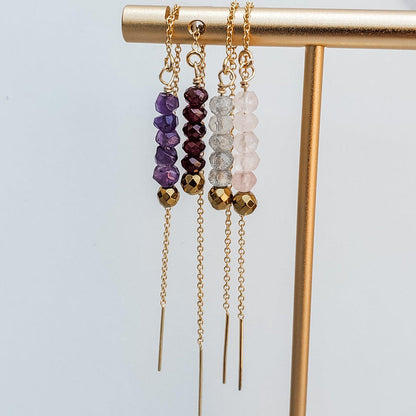 Crystal Threader Earrings by Salt and Sparkle