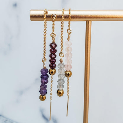 Crystal Threader Earrings by Salt and Sparkle