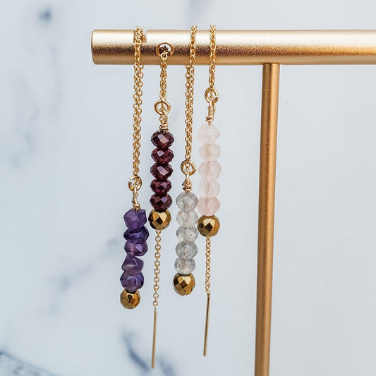 Crystal Threader Earrings by Salt and Sparkle