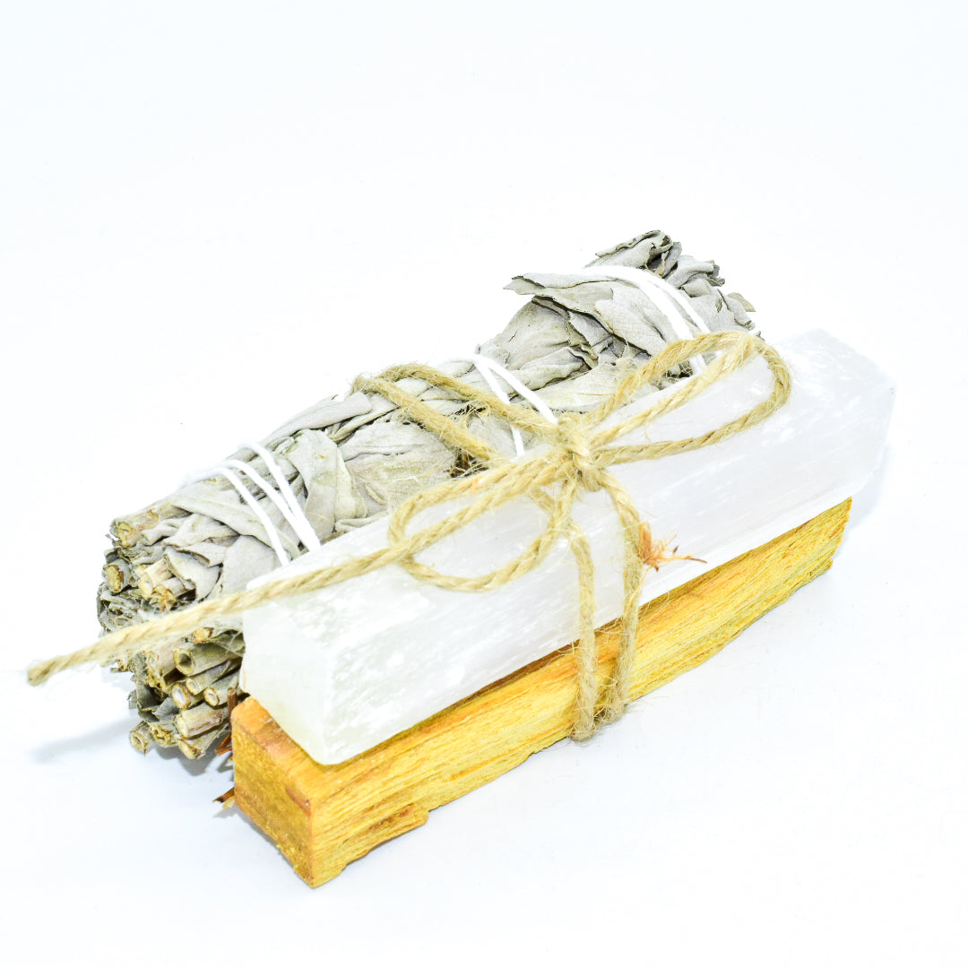 Palo Santo, Sage & Crystal Smudging Bundle by Whyte Quartz