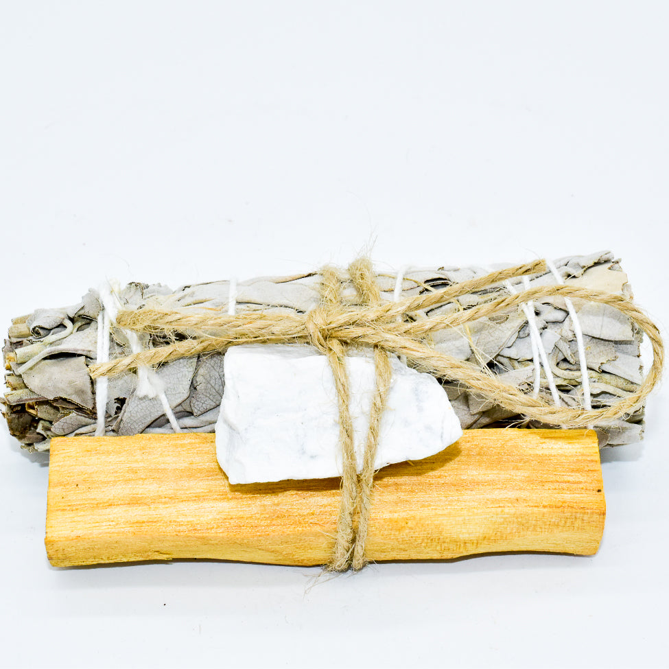 Palo Santo, Sage & Crystal Smudging Bundle by Whyte Quartz