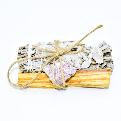 Palo Santo, Sage & Crystal Smudging Bundle by Whyte Quartz