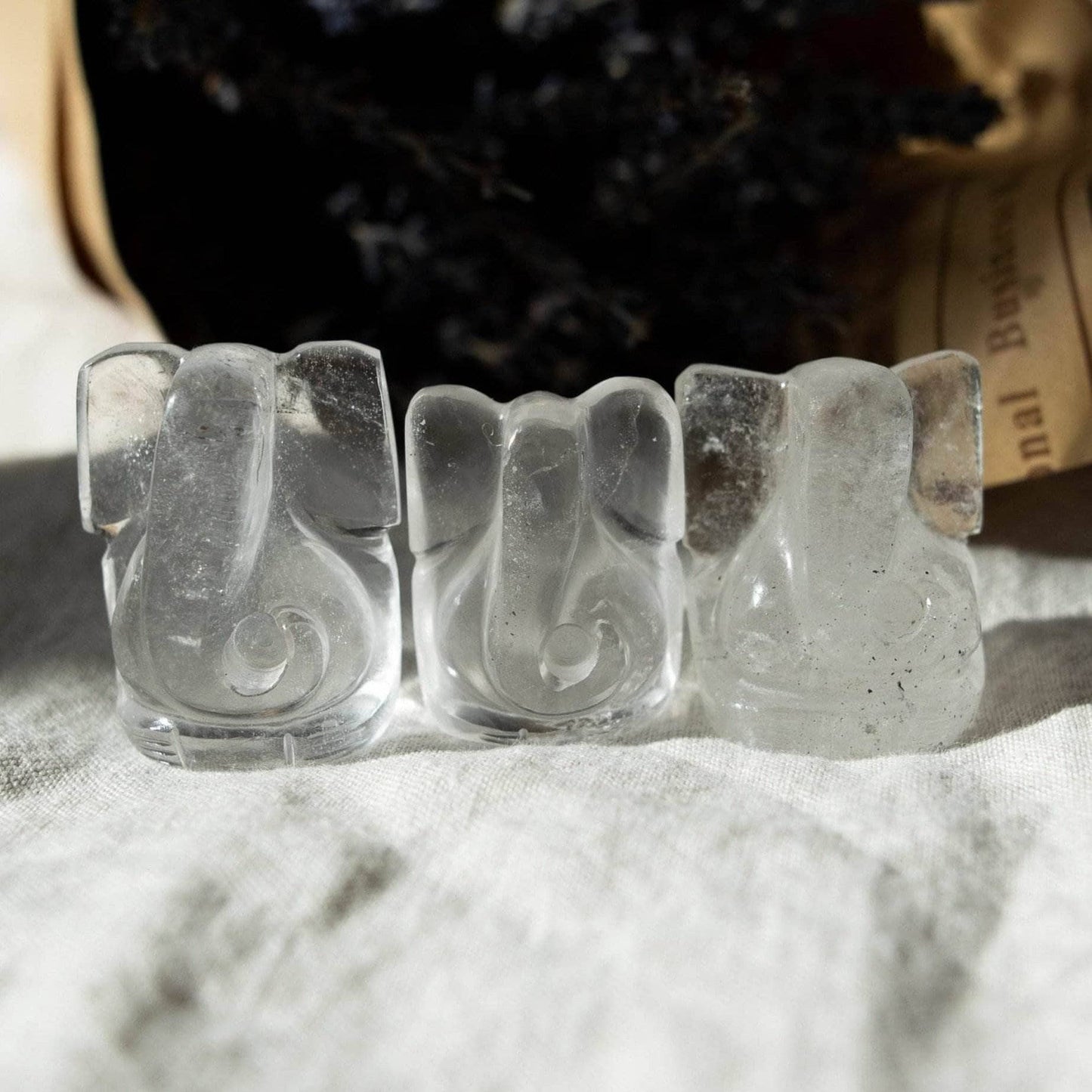 Clear Quartz Ganesh by Tiny Rituals