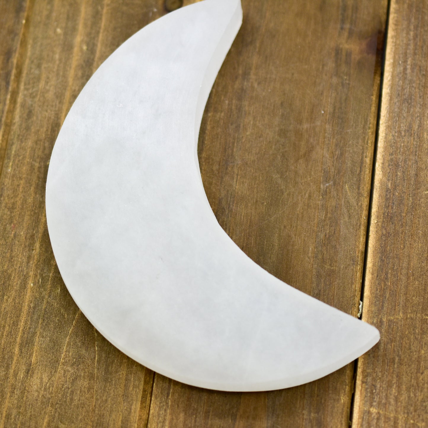 Crescent Moon Selenite Charging Plate by Whyte Quartz