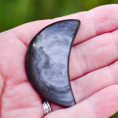 Silver Sheen Obsidian Moons by Whyte Quartz