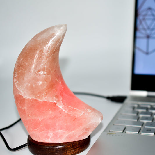 Himalayan Salt Moon Lamp by Whyte Quartz