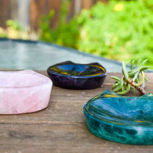 Fluorite Cat Shaped Bowls by Whyte Quartz