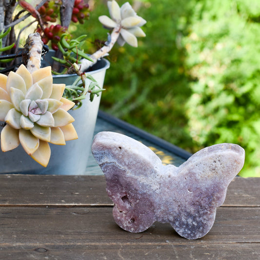 Pink Amethyst Butterfly by Whyte Quartz