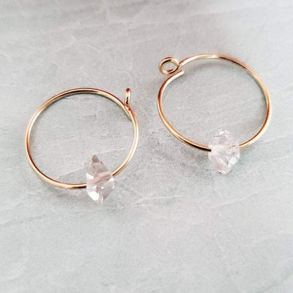 Dainty Herkimer Crystal Hoop Earrings by Salt and Sparkle