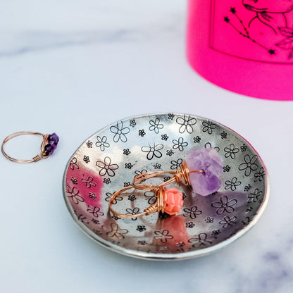 Daisy Pewter Ring Dish by Salt and Sparkle