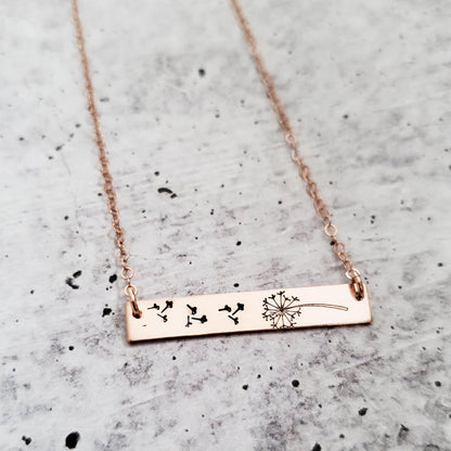 Dandelion Bar Necklace by Salt and Sparkle