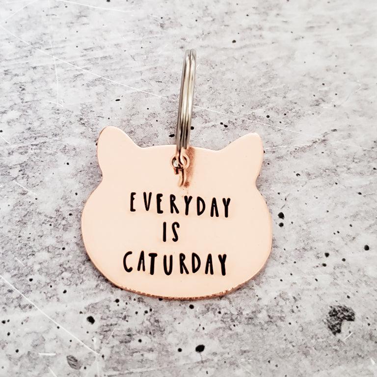 EVERYDAY IS CATURDAY Copper Cat Keychain by Salt and Sparkle