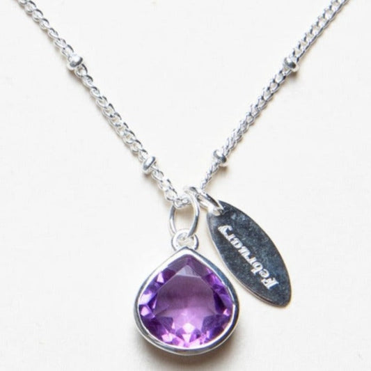 February Amethyst Birthstone Necklace by Tiny Rituals