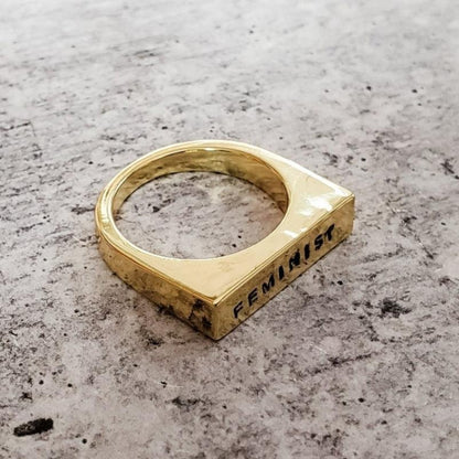 FEMINIST Flat Top Ring by Salt and Sparkle