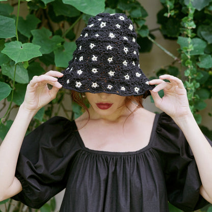 FLORA Crochet Hat In Black by BrunnaCo