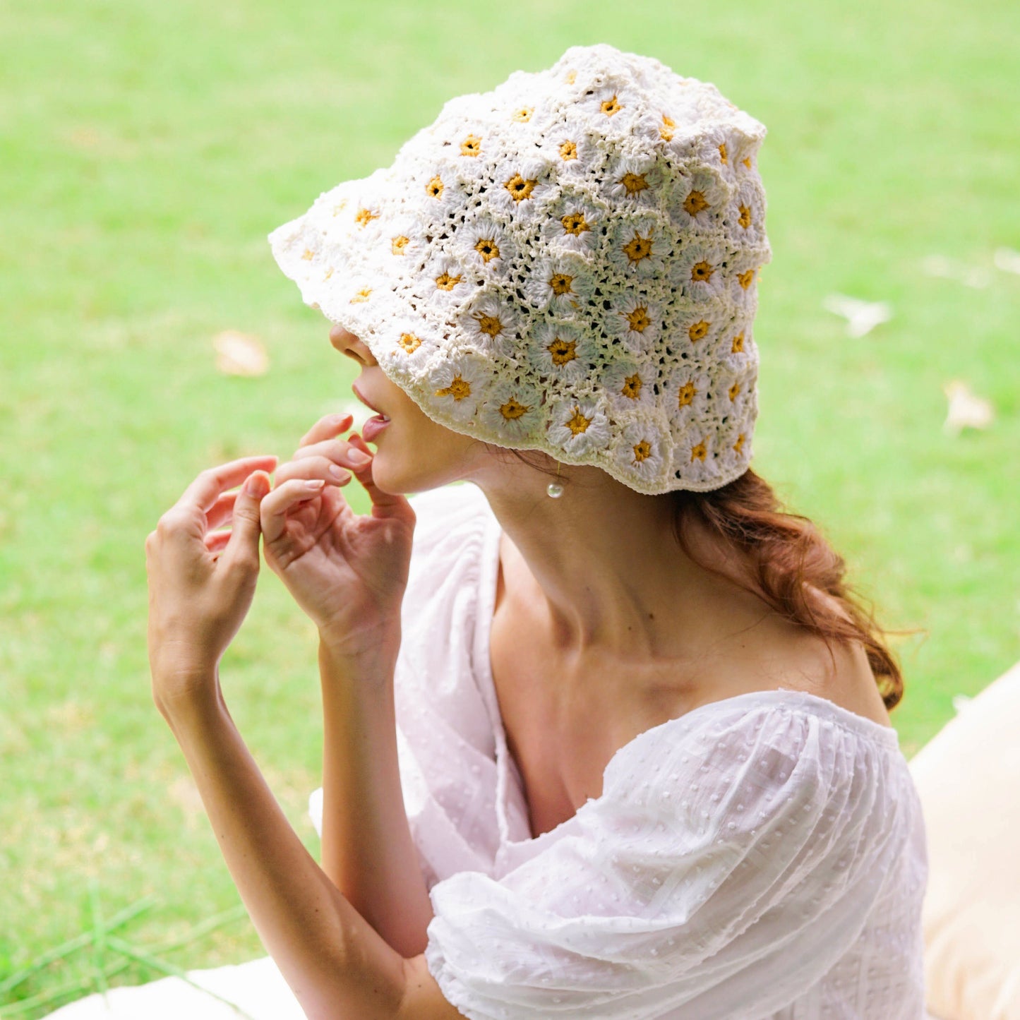 FLORA Crochet Hat, in Off White by BrunnaCo