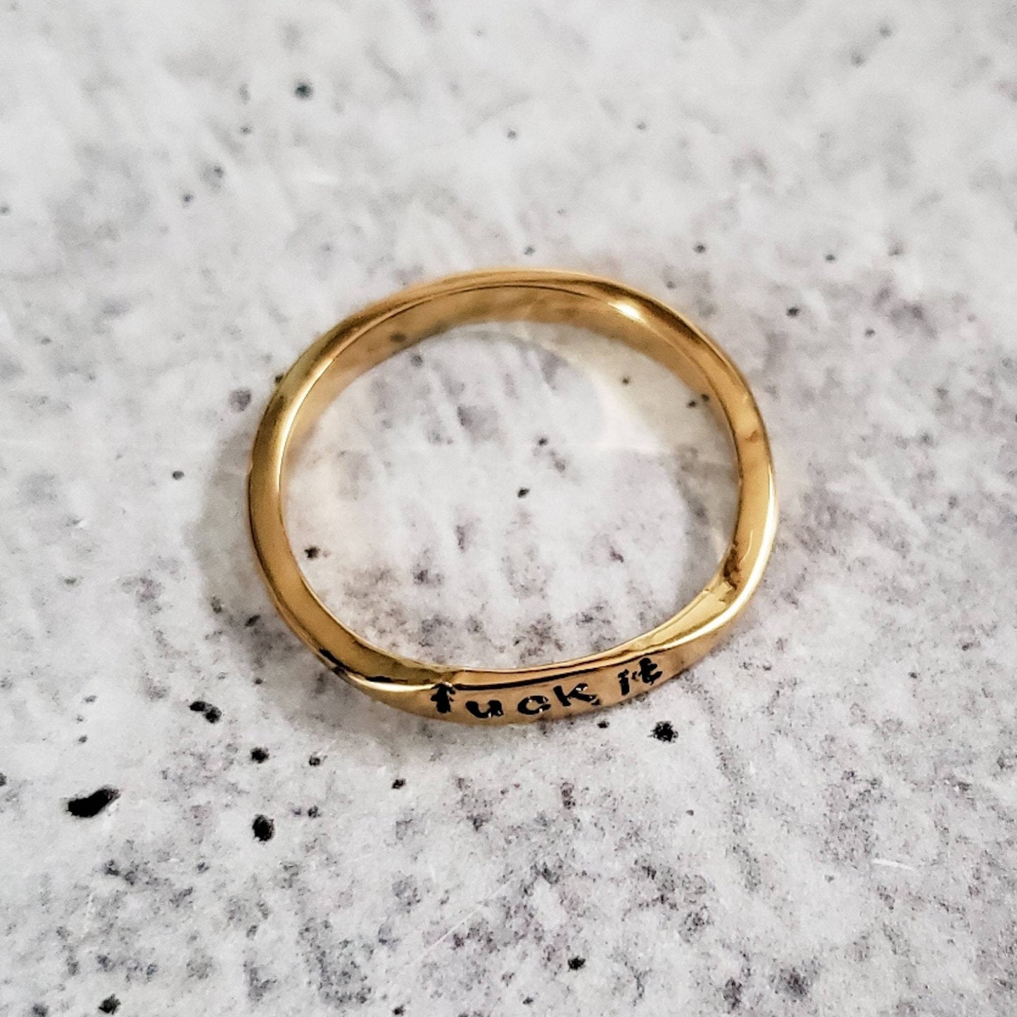 FUCK IT Dainty Gold Ring by Salt and Sparkle