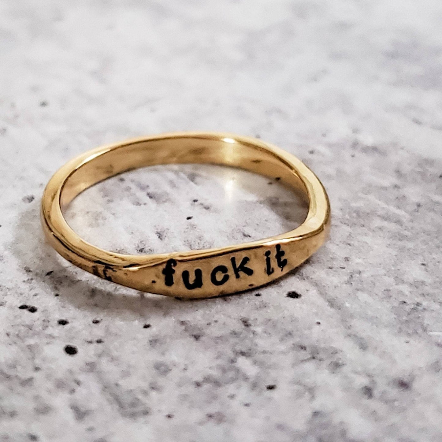 FUCK IT Dainty Gold Ring by Salt and Sparkle