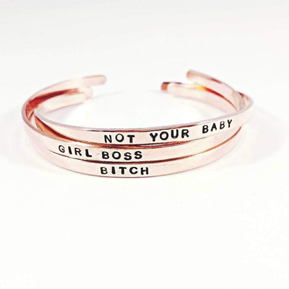 GIRL BOSS Skinny Cuff Bracelet by Salt and Sparkle