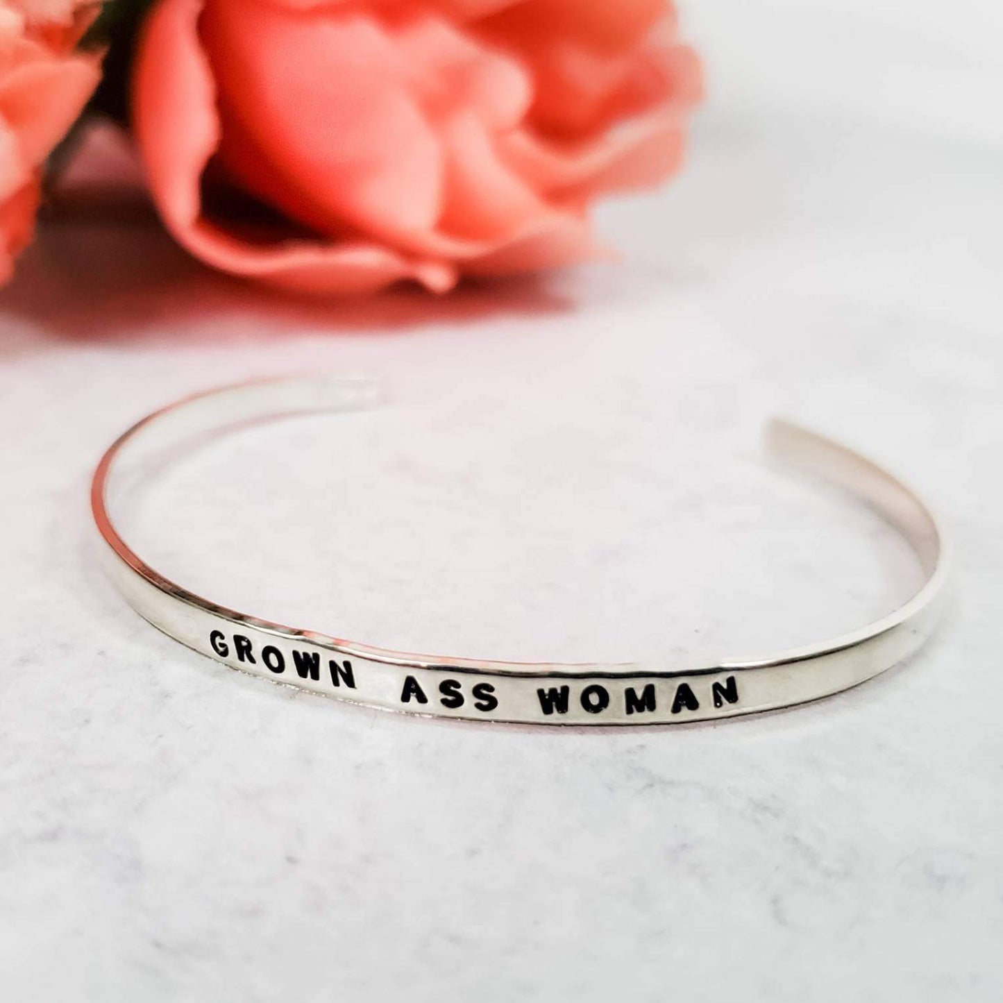 GROWN ASS WOMAN Skinny Cuff Bracelet by Salt and Sparkle