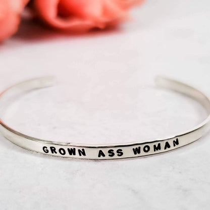 GROWN ASS WOMAN Skinny Cuff Bracelet by Salt and Sparkle