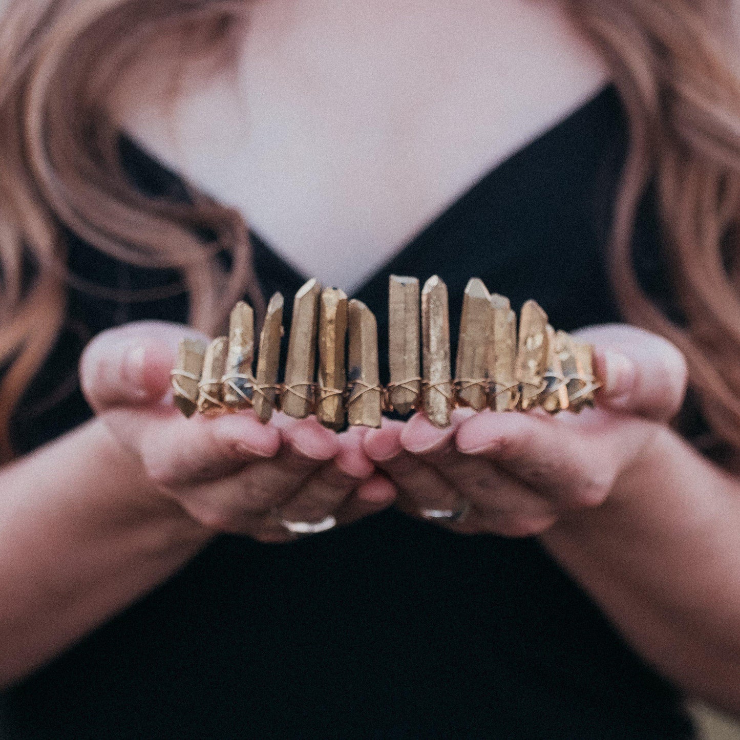 Golden Crystal Quartz Tiara by Salt and Sparkle