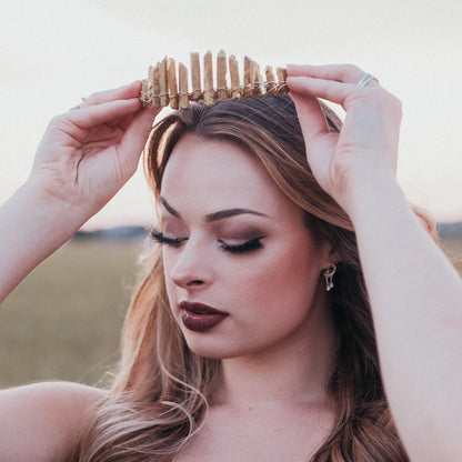 Golden Crystal Quartz Tiara by Salt and Sparkle