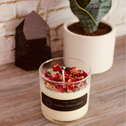 Good Vibes Crystal Candle by Energy Wicks