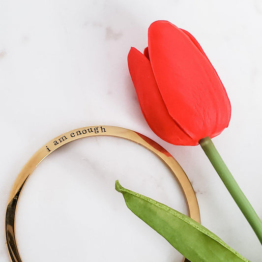 I AM ENOUGH Stacking Bangle Bracelet by Salt and Sparkle