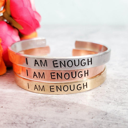 I AM ENOUGH Stacking Cuff Bracelet by Salt and Sparkle