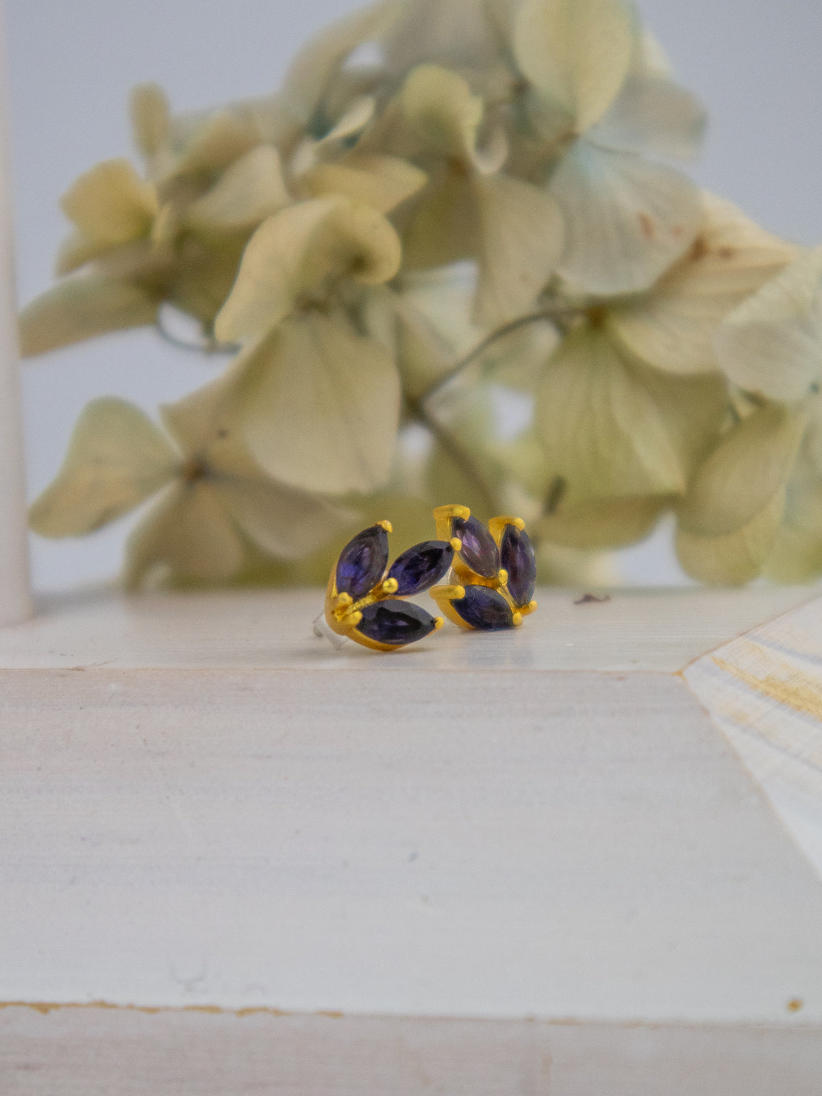 Tri Leaf Stud Earrings by Ash & Rose