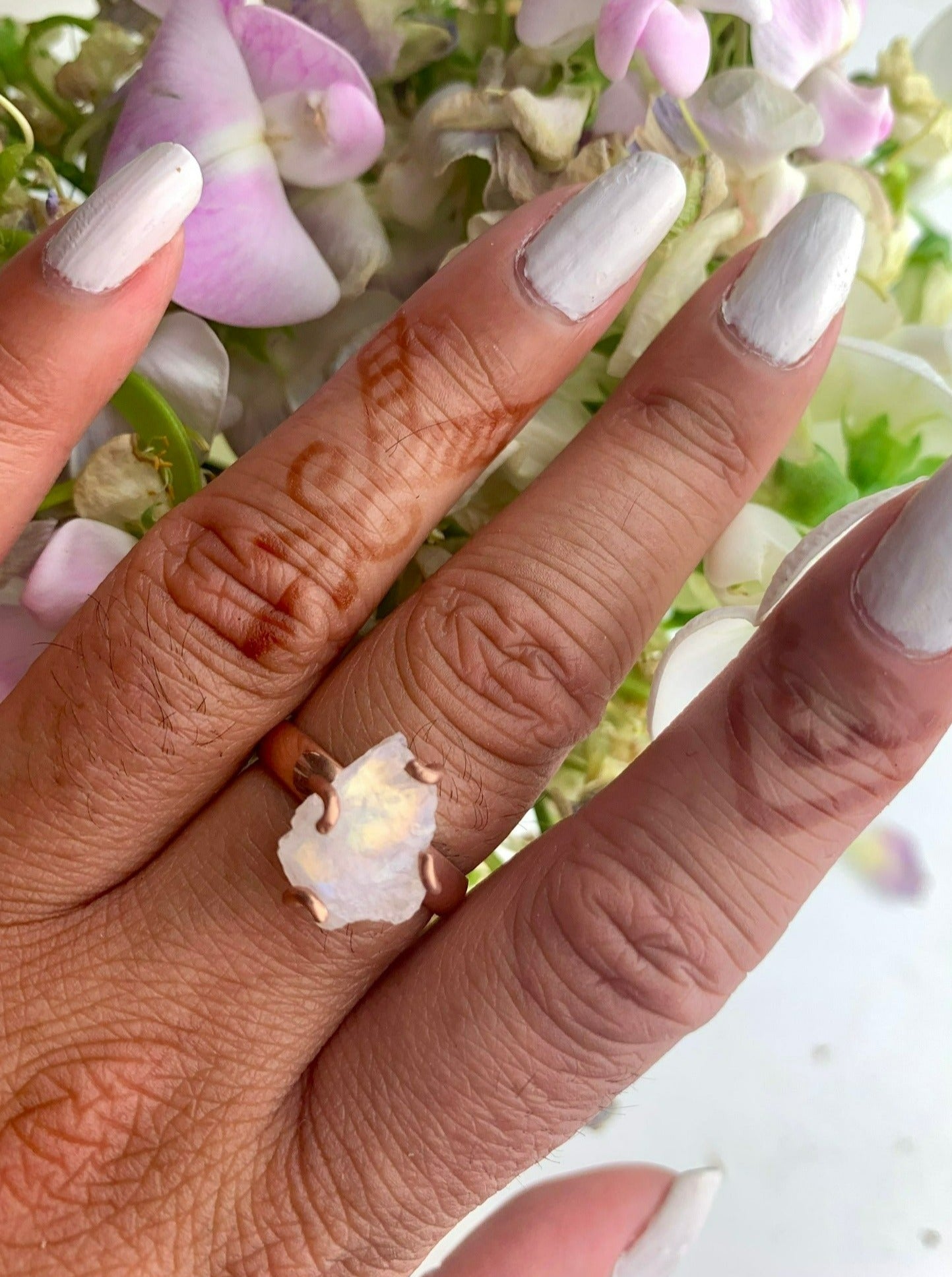 Raw Moonstone Prong Ring by Ash & Rose