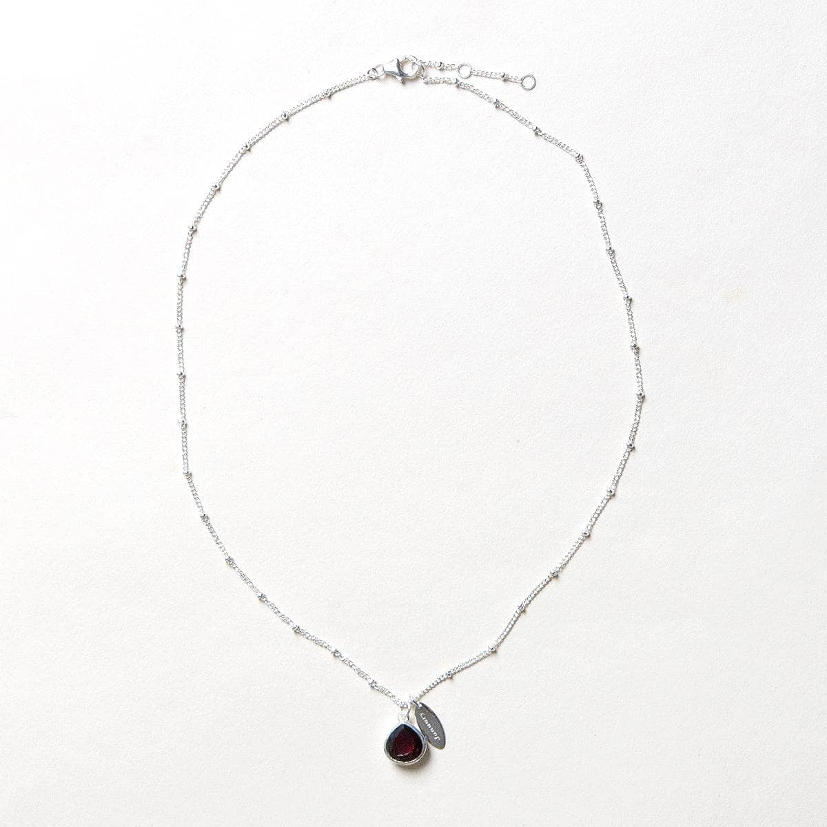 January Garnet Birthstone Necklace by Tiny Rituals