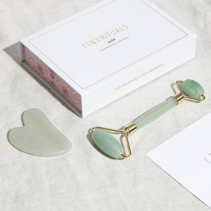 Crystal Facial Roller & Gua Sha Stone Kit by Tiny Rituals