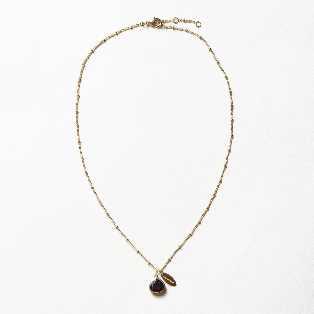 January Garnet Birthstone Necklace by Tiny Rituals