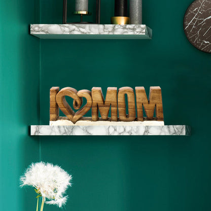 I Love Mom Handmade Wooden Sculpture by Decozen