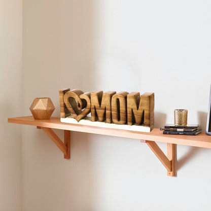 I Love Mom Handmade Wooden Sculpture by Decozen