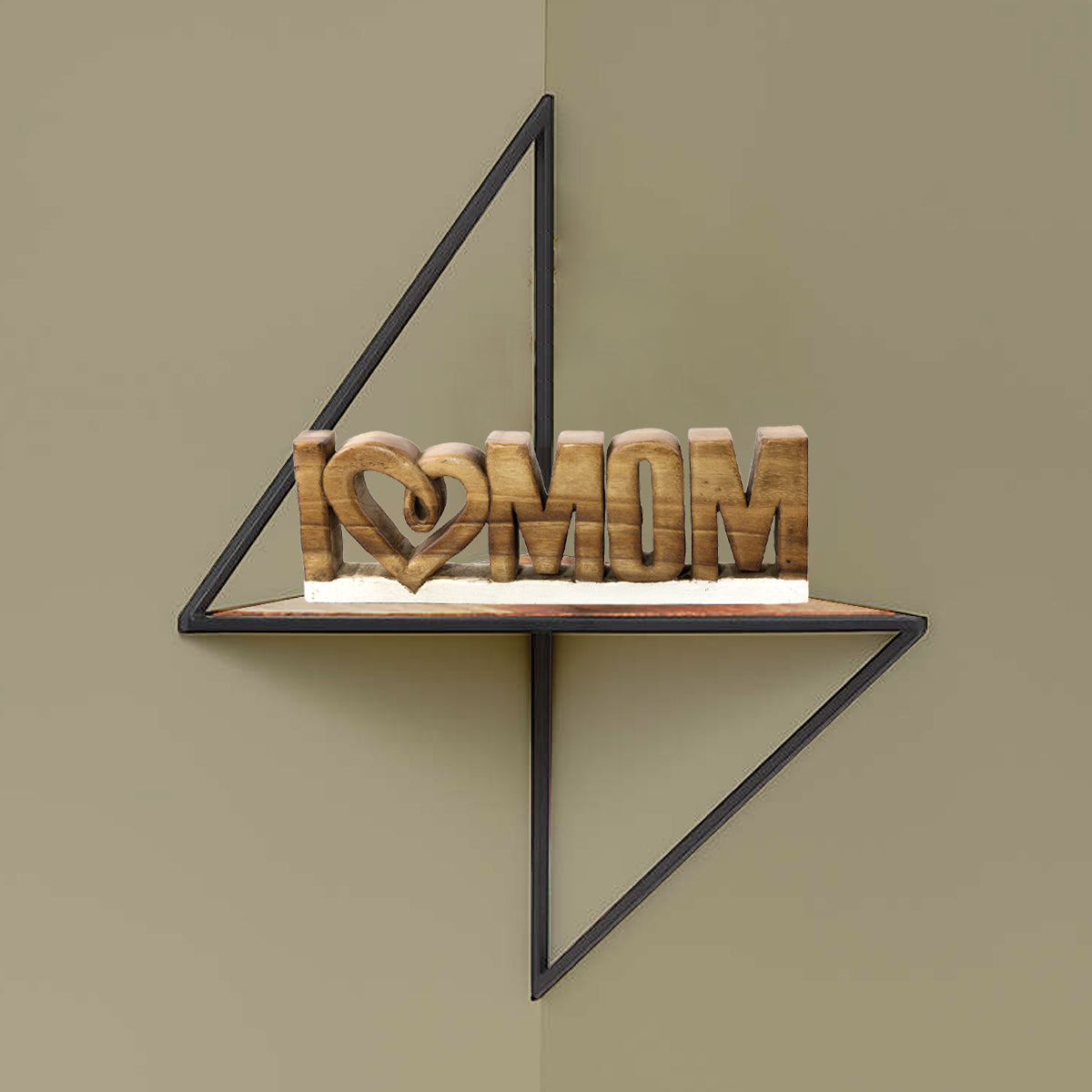 I Love Mom Handmade Wooden Sculpture by Decozen