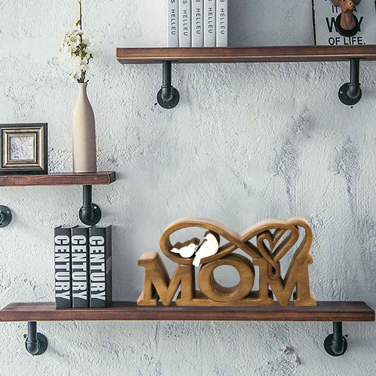 Mom Handmade Wooden Sculpture by Decozen