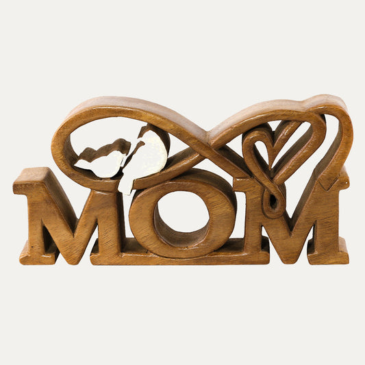 Mom Handmade Wooden Sculpture by Decozen