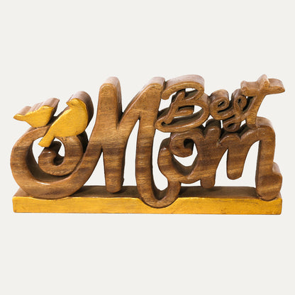 Best Mom Handmade Wooden Sculpture by Decozen