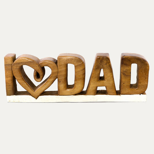 I Love Dad Handmade Wooden Sculpture by Decozen