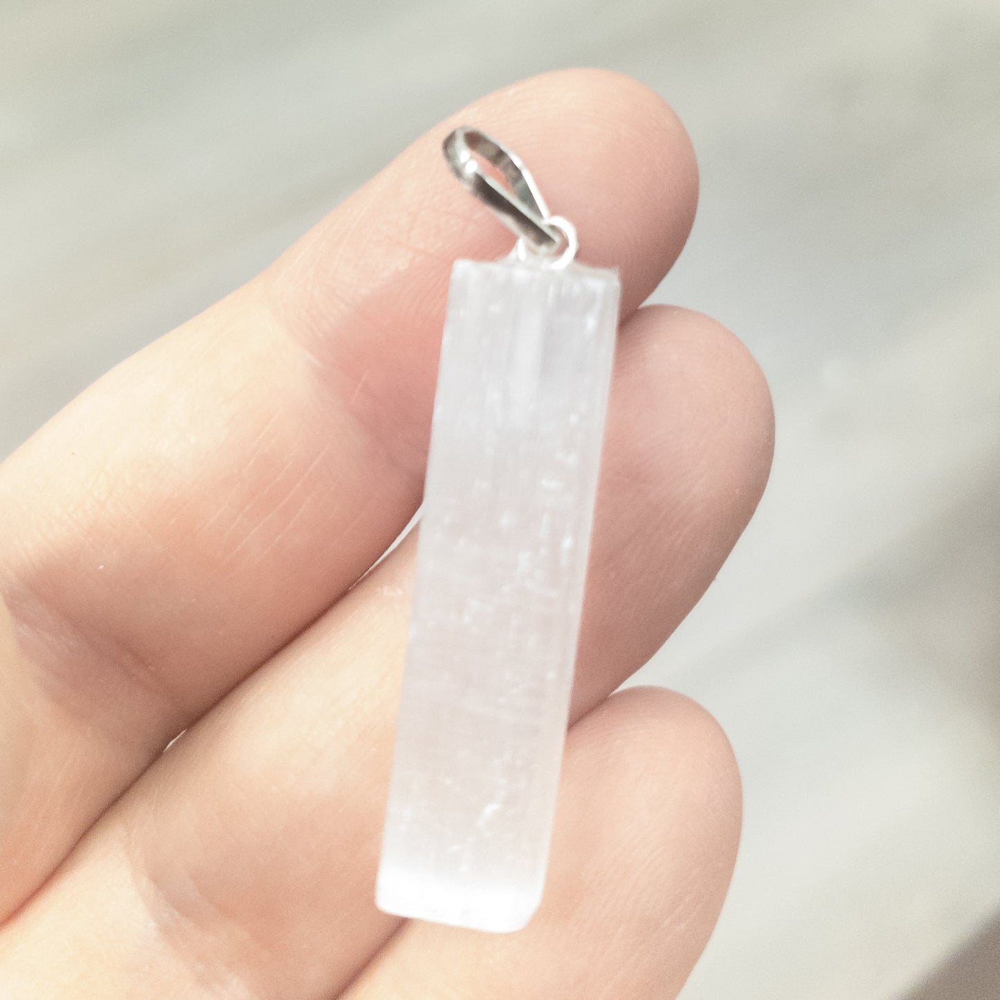 Polished Selenite Pendant by Whyte Quartz