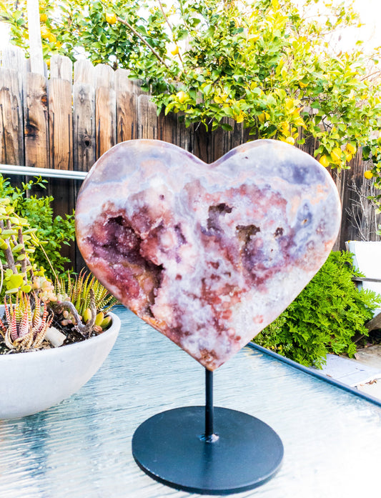 Pink Amethyst Heart Display Piece by Whyte Quartz